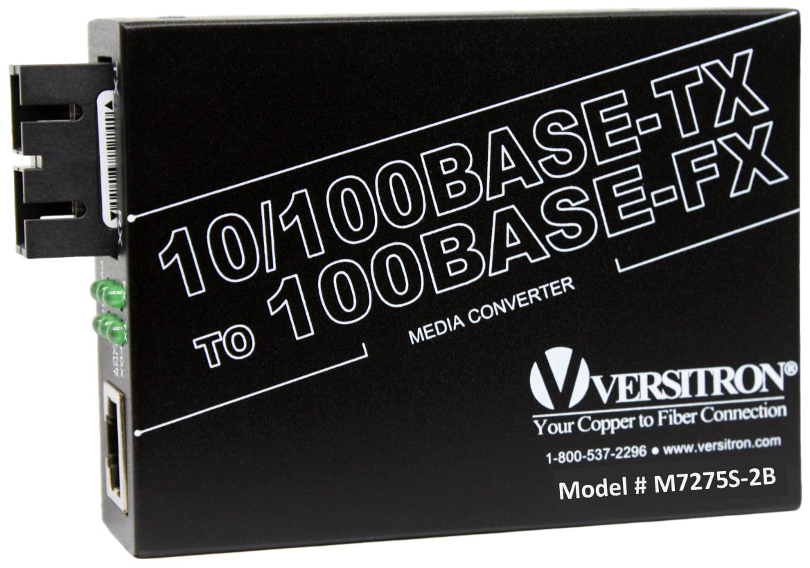 10/100TX-FX Media Converter | 1-RJ45 Ethernet Port, 1-SC Fiber Port, SM
