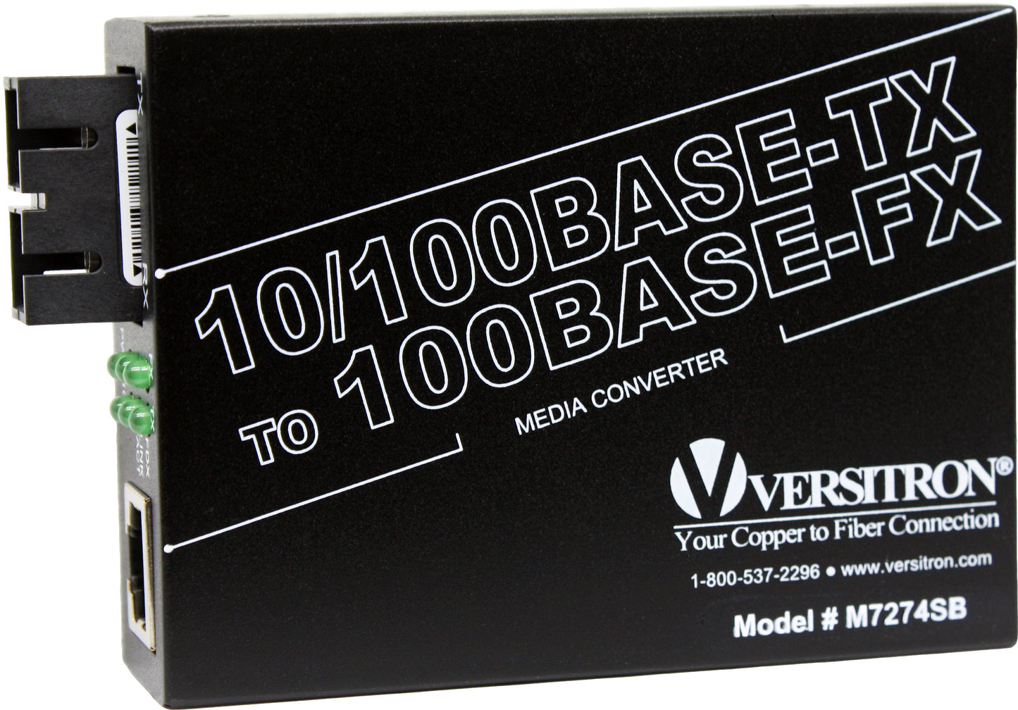 10/100TX-FX Media Converter | 1-RJ45 Ethernet Port, 1-SC Fiber Port, MM