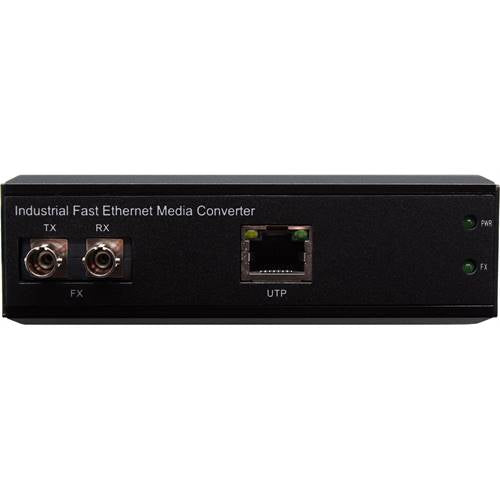 10/100TX-FX Industrial Media Converter | 1-RJ45 Ethernet Port, 1-ST Fiber Port, MM