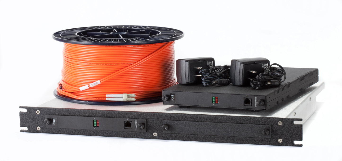 1-Channel POTS to Fiber Rackmount Installation Kit | Data, ST, MM