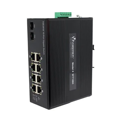 10-Port Unmanaged Industrial Switch | 8-RJ45 Ethernet Ports, 2-SFP Fiber Ports