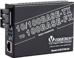 10/100TX-FX Media Converter | 1-RJ45 Ethernet Port, 1-SC Fiber Port, SM