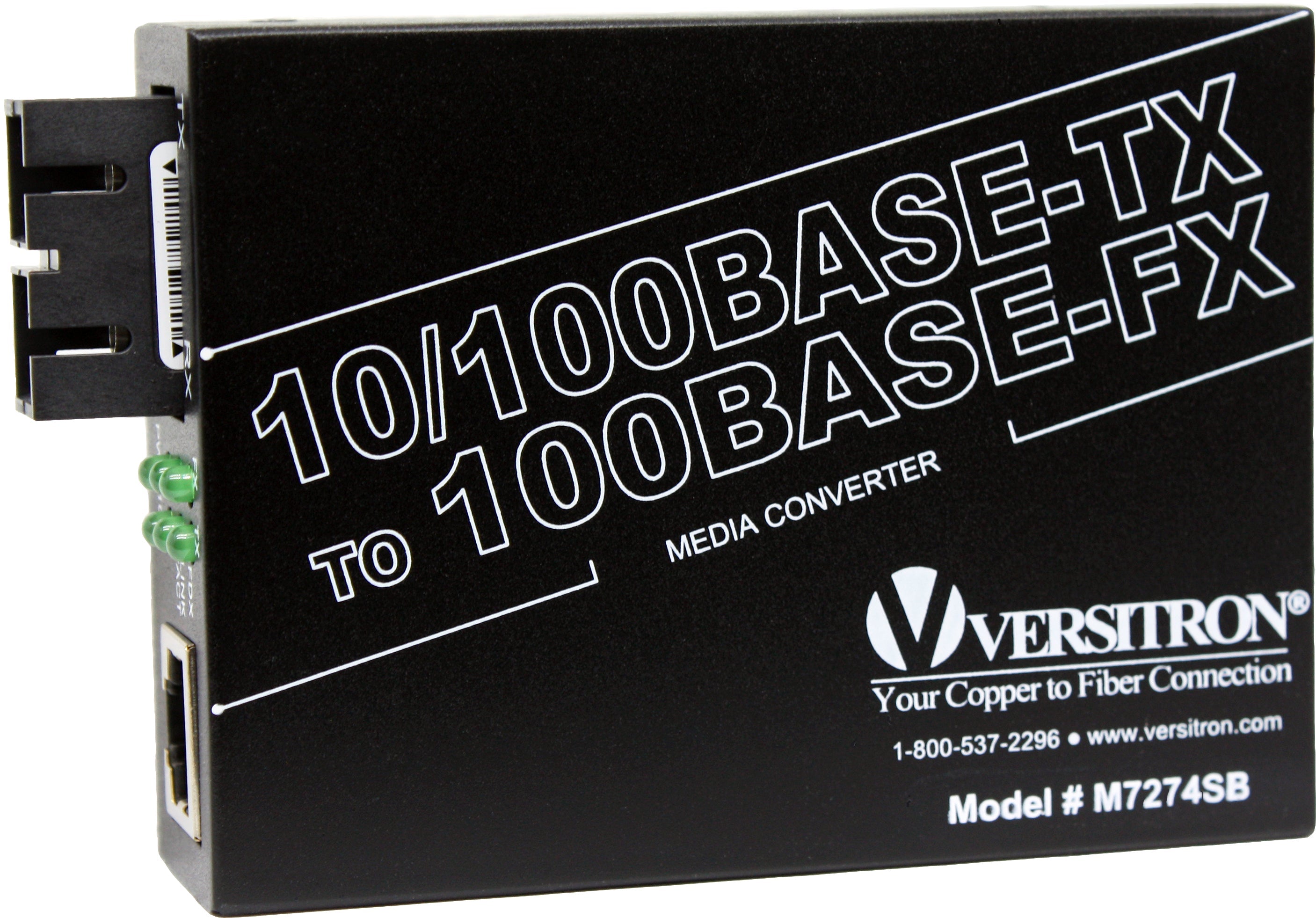 10/100TX-FX Media Converter | 1-RJ45 Ethernet Port, 1-SC Fiber Port, MM