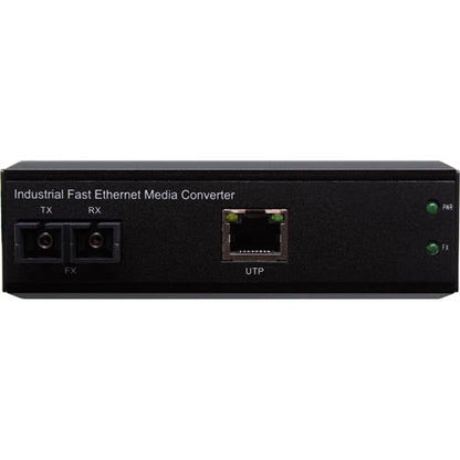 10/100TX-FX Industrial Media Converter | 1-Fast Ethernet RJ45 Port, 1-SC Fiber Port, MM