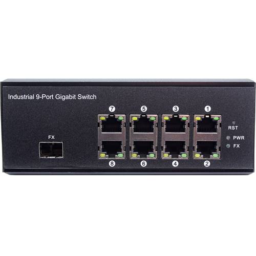9-Port Unmanaged Industrial Switch, 8-Gigabit Ethernet RJ45 Port , 1-SFP Port