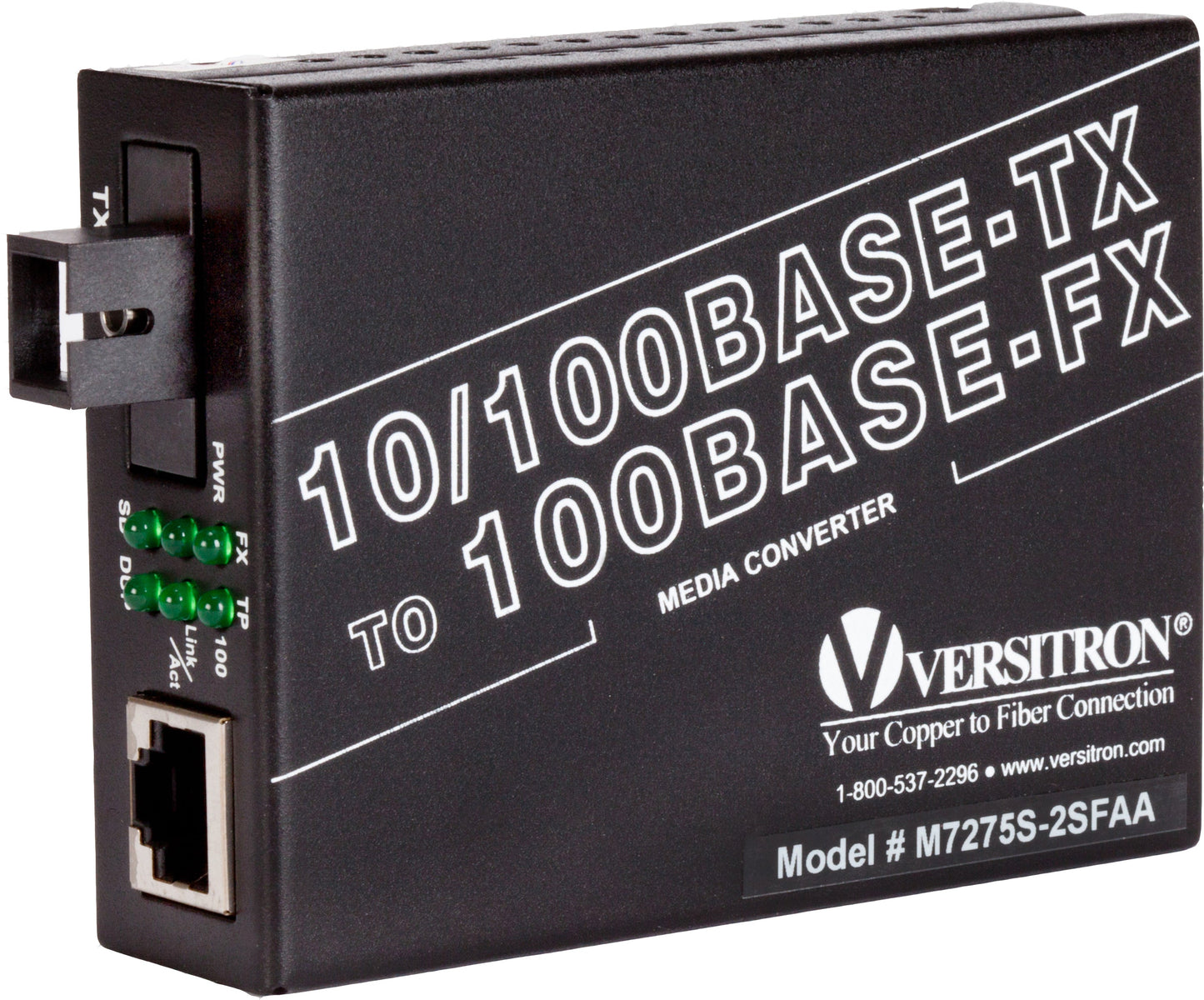 10/100TX-FX Single Fiber Media Converter | 1-RJ45 Ethernet Port , 1-SC Fiber Port, SM
